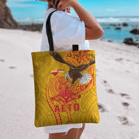 American Samoa Fautasi Race Tote Bag Aeto Pago Pago with Eagle Samoan Tribal Patterns