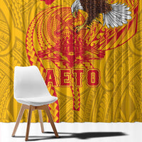 American Samoa Fautasi Race Window Curtain Aeto Pago Pago with Eagle Samoan Tribal Patterns