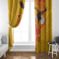 American Samoa Fautasi Race Window Curtain Aeto Pago Pago with Eagle Samoan Tribal Patterns
