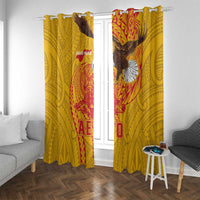 American Samoa Fautasi Race Window Curtain Aeto Pago Pago with Eagle Samoan Tribal Patterns