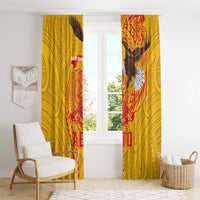 American Samoa Fautasi Race Window Curtain Aeto Pago Pago with Eagle Samoan Tribal Patterns
