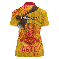Personalized American Samoa Fautasi Race Women Polo Shirt Aeto Pago Pago with Eagle Samoan Tribal Patterns LT03 - Polynesian Pride