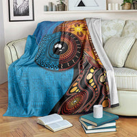 Fiji and Australia Together Blanket Tapa Tribal Tattoo mix Aboriginal Pattern
