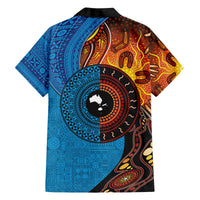 Fiji and Australia Together Family Matching Off Shoulder Short Dress and Hawaiian Shirt Tapa Tribal Tattoo mix Aboriginal Pattern LT03 - Polynesian Pride