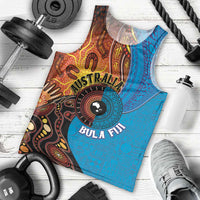 Fiji and Australia Together Men Tank Top Tapa Tribal Tattoo mix Aboriginal Pattern LT03 - Polynesian Pride