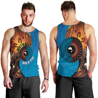 Fiji and Australia Together Men Tank Top Tapa Tribal Tattoo mix Aboriginal Pattern LT03 - Polynesian Pride
