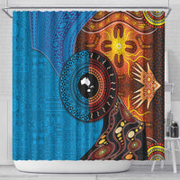 Fiji and Australia Together Shower Curtain Tapa Tribal Tattoo mix Aboriginal Pattern