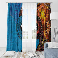 Fiji and Australia Together Window Curtain Tapa Tribal Tattoo mix Aboriginal Pattern