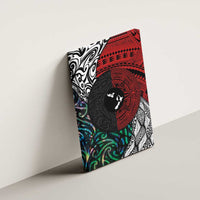 Tonga and New Zealand Together Canvas Wall Art Tongan Kupesi Ngatu Tattoo and Maori Paua Shell Pattern