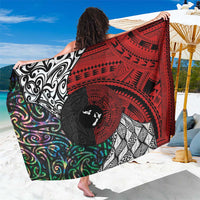 Tonga and New Zealand Together Sarong Tongan Kupesi Ngatu Tattoo and Maori Paua Shell Pattern