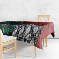 Tonga and New Zealand Together Tablecloth Tongan Kupesi Ngatu Tattoo and Maori Paua Shell Pattern