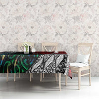 Tonga and New Zealand Together Tablecloth Tongan Kupesi Ngatu Tattoo and Maori Paua Shell Pattern