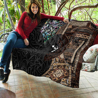 Samoa and New Zealand Together Quilt Siapo Motif and Maori Paua Shell Pattern