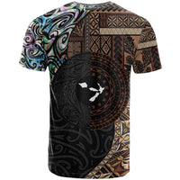 Samoa and New Zealand Together T Shirt Siapo Motif and Maori Paua Shell Pattern