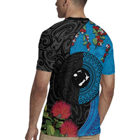 Fiji and New Zealand Together Rugby Jersey Tapa Maori Tattoo mix Tagimoucia and Pohutukawa