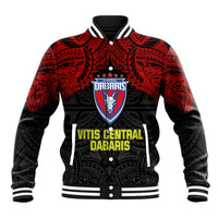 Vitis Central Dabaris Rugby Baseball Jacket Papua New Guinea Polynesian Tattoo LT03 Unisex Red - Polynesian Pride