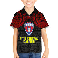 Vitis Central Dabaris Rugby Family Matching Long Sleeve Bodycon Dress and Hawaiian Shirt Papua New Guinea Polynesian Tattoo LT03 Son's Shirt Red - Polynesian Pride