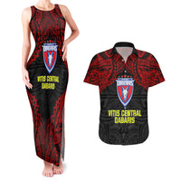 Custom Vitis Central Dabaris Rugby Couples Matching Tank Maxi Dress and Hawaiian Shirt Papua New Guinea Polynesian Tattoo LT03 Red - Polynesian Pride
