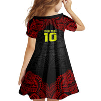 Custom Vitis Central Dabaris Rugby Family Matching Long Sleeve Bodycon Dress and Hawaiian Shirt Papua New Guinea Polynesian Tattoo LT03 - Polynesian Pride