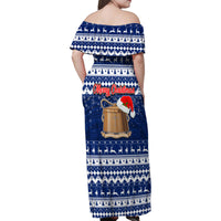 Tokelau Christmas Family Matching Off Shoulder Maxi Dress and Hawaiian Shirt Santa Claus Tokelau Flag and Coat of Arms with Polynesian Pattern LT03 - Polynesian Pride