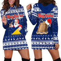 Tokelau Christmas Hoodie Dress Santa Claus Tokelau Flag and Coat of Arms with Polynesian Pattern LT03 - Polynesian Pride