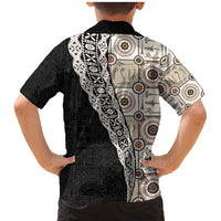 Tukenny Pattern Fijian War Clubs Mix Tapa Tribal Family Matching Mermaid Dress and Hawaiian Shirt LT03 - Polynesian Pride