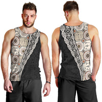 Tukenny Pattern Fijian War Clubs Mix Tapa Tribal Men Tank Top LT03 - Polynesian Pride
