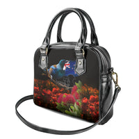New Zealand ANZAC Day Shoulder Handbag Pohutukawa Flower and Tui Bird LT03 - Polynesian Pride