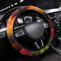 New Zealand ANZAC Day Steering Wheel Cover Pohutukawa Flower and Tui Bird