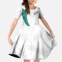 Custom New Zealand Football Family Matching Mermaid Dress and Hawaiian Shirt Go All Silver Ferns - Towards World Cup 2026