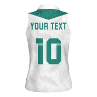 Custom New Zealand Football Women Sleeveless Polo Shirt Go All Silver Ferns - Towards World Cup 2026