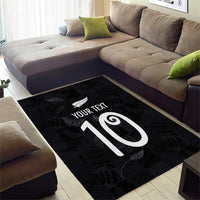 Custom New Zealand Rugby Area Rug All Silver Ferns Blacks
