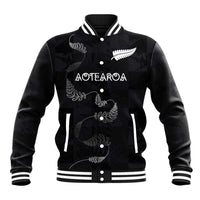 Custom New Zealand Rugby Baseball Jacket All Silver Ferns Blacks