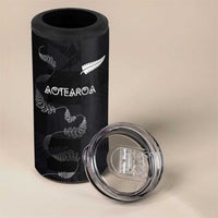 Custom New Zealand Rugby 4 in 1 Can Cooler Tumbler All Silver Ferns Blacks