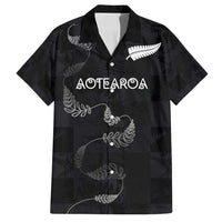 Custom New Zealand Rugby Family Matching Tank Maxi Dress and Hawaiian Shirt All Silver Ferns Blacks