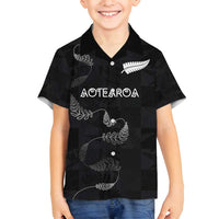 Custom New Zealand Rugby Family Matching Tank Maxi Dress and Hawaiian Shirt All Silver Ferns Blacks