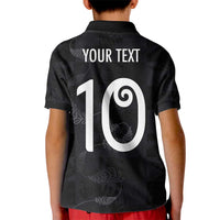 Custom New Zealand Rugby Kid Polo Shirt All Silver Ferns Blacks
