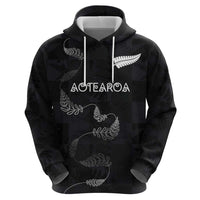 Custom New Zealand Rugby Zip Hoodie All Silver Ferns Blacks
