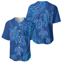 Hawaiian Turtles and Polynesian Art Tattoo Baseball Jersey Ocean Abyss