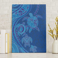 Hawaiian Turtles and Polynesian Art Tattoo Canvas Wall Art Ocean Abyss LT03 Without Frame Blue - Polynesian Pride