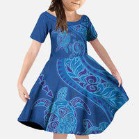 Hawaiian Turtles and Polynesian Art Tattoo Family Matching Summer Maxi Dress and Hawaiian Shirt Ocean Abyss