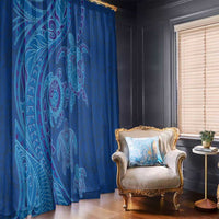 Hawaiian Turtles and Polynesian Art Tattoo Window Curtain Ocean Abyss