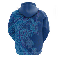 Hawaiian Turtles and Polynesian Art Tattoo Zip Hoodie Ocean Abyss