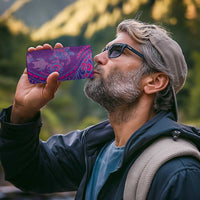 Hawaiian Turtles and Polynesian Art Tattoo 4 in 1 Can Cooler Tumbler Dusky Violet