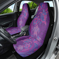 Hawaiian Turtles and Polynesian Art Tattoo Car Seat Cover Dusky Violet