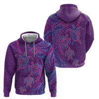 Hawaiian Turtles and Polynesian Art Tattoo Zip Hoodie Dusky Violet