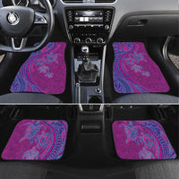 Hawaiian Turtles and Polynesian Art Tattoo Car Mats Cerise