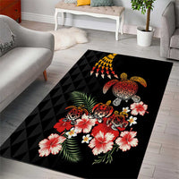 Hawaiian Hibiscus Turtle and Tropical Flower Area Rug Dynamic Vibe