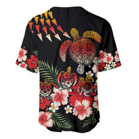 Hawaiian Hibiscus Turtle and Tropical Flower Baseball Jersey Dynamic Vibe