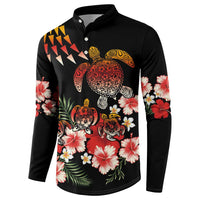 Hawaiian Hibiscus Turtle and Tropical Flower Button Sweatshirt Dynamic Vibe